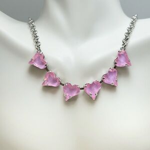 Sweet Heart Necklace‎ Pink Cup Chain Tennis Necklace Pastel Necklace